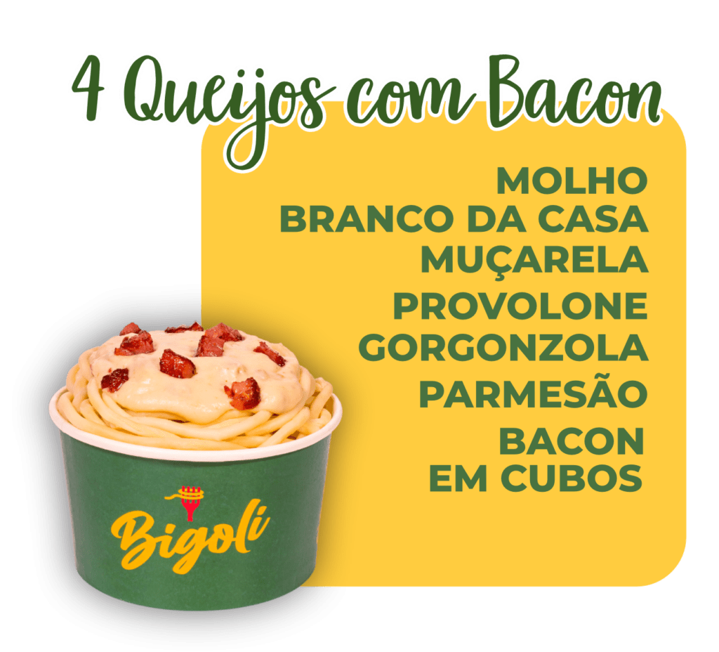 4 queijos com bacon