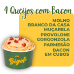 4 queijos com bacon